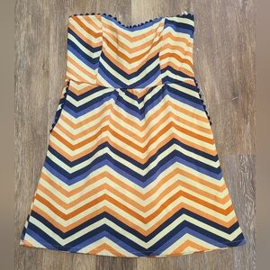 Judith March Chevron Strapless Mini Dress Size Large